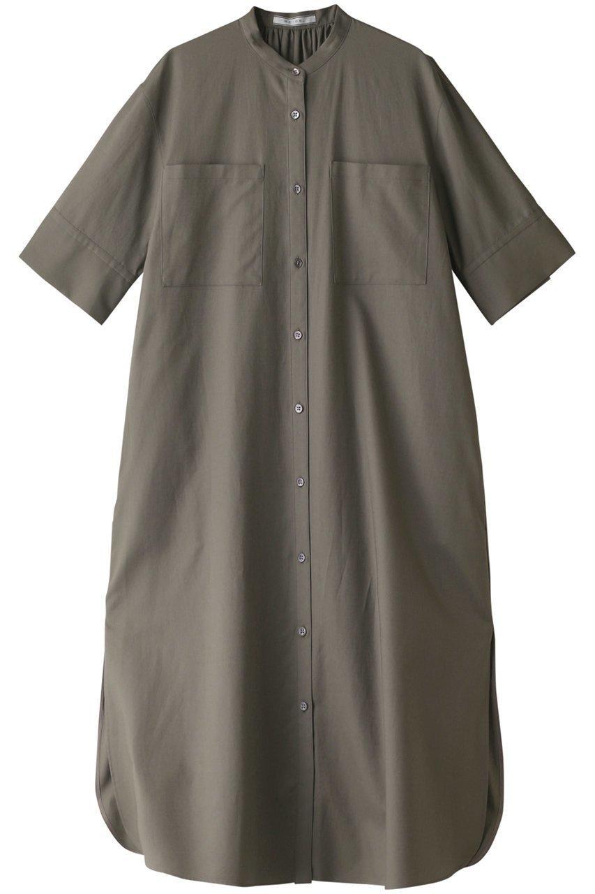【ベイジ,/BEIGE,】のPERSIMMOM(パーシモン)/シャツワンピース インテリア・キッズ・メンズ・レディースファッション・服の通販 founy(ファニー) 　ファッション　Fashion　レディースファッション　Ladies' Fashion Online　ワンピース　Dress　シャツワンピース　Shirt Dresses　チュニック　Tunic　スリット　Slit　タイプライター　Typewriter　チュニック　Tunic　ロング　Long　半袖　Short Sleeve　グレー|ID: prp329100004579163 ipo3291000000032439164