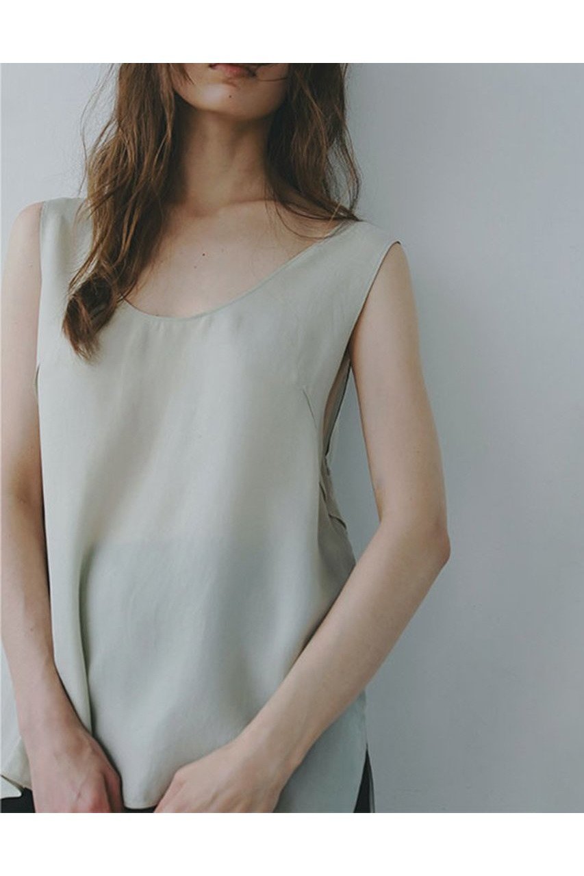【エトレトウキョウ/ETRE TOKYO】のキュプラタンクトップ 人気、トレンドファッション・服の通販 founy(ファニー) 　ファッション　Fashion　レディースファッション　WOMEN　トップス・カットソー　Tops/Tshirt　キャミソール / ノースリーブ　No Sleeves　シャツ/ブラウス　Shirts/Blouses　おすすめ　Recommend　なめらか　Smooth　キュプラ　Cupra　シンプル　Simple　ジャケット　Jacket　スリット　Slit　セットアップ　Set Up　タンク　Tank　ノースリーブ　No Sleeve　フロント　Front　エレガント 上品　Elegant　再入荷　Restock/Back In Stock/Re Arrival　other-5|ID: prp329100004580171 ipo3291000000032450965