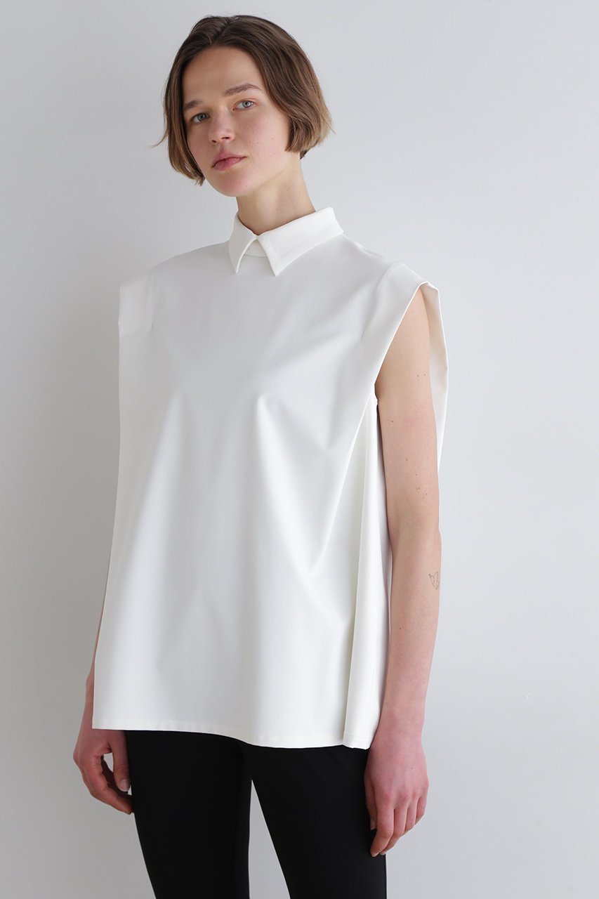 【ル フィル/LE PHIL】のストレッチオックスノースリーブブラウス 人気、トレンドファッション・服の通販 founy(ファニー) 　ファッション　Fashion　レディースファッション　Fashion for Women　トップス・カットソー　Cut & Sew Tops　キャミソール&ノースリーブ　Camisoles & Sleeveless Tops　シャツ・ブラウス・オフィスカジュアル　Elegant Blouses & Button-Ups　ノースリーブ　Sleeveless, No-Sleeve　パターン　Pattern, Design Print　フレア　Flare, Flared　ボトム　Bottoms, Lower Wear　エレガント 上品　Elegant　other-2|ID: prp329100004580216 ipo3291000000036101042