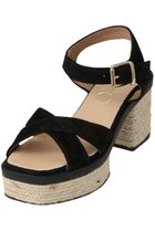 【エスメラルダ/Esmeralda】の【GAIMO】クロスストラップ プラットフォームサンダル/MANU 人気、トレンドファッション・服の通販 founy(ファニー) ファッション Fashion レディースファッション WOMEN コンビ Combination サンダル Sandals スエード Suede フェミニン Feminine ラフィア Raffia NEW・新作・新着・新入荷 New Arrivals thumbnail ブラック|ID: prp329100004580248 ipo3291000000032451491