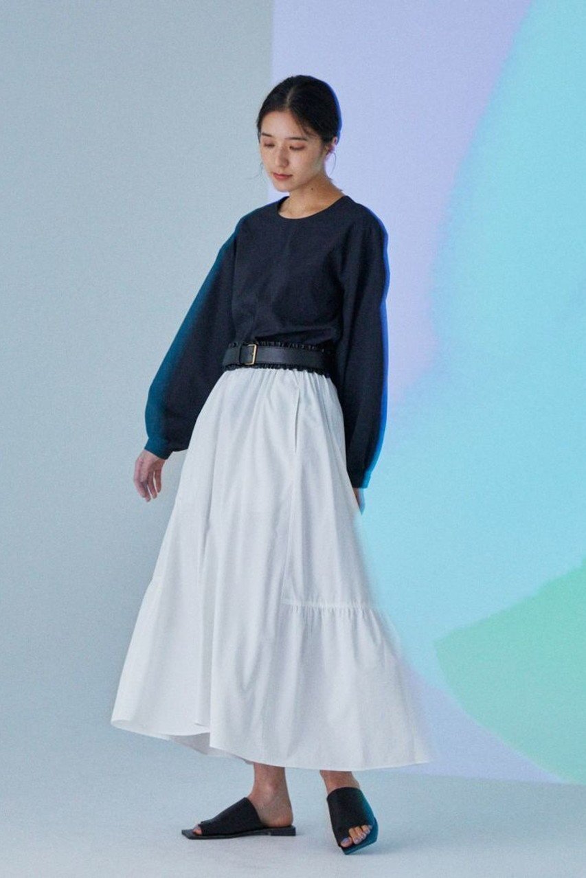 【レリル/lelill】のハイテクタイプライターSK 人気、トレンドファッション・服の通販 founy(ファニー) 　ファッション　Fashion　レディースファッション　Fashion for Women　スカート　Skirts　おすすめ　Recommended / Our Picks　タイプライター　Typewriter Fabric, Crisp Cotton　ティアードスカート　Tiered Skirt, Flounced Skirt　フレア　Flare, Flared　夏　Summer　other-7|ID: prp329100004580258 ipo3291000000032451564