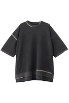 【メゾンスペシャル/MAISON SPECIAL】の【UNISEX】ハイツイストピグメントブリーチニットTシャツ 人気、トレンドファッション・服の通販 founy(ファニー) ファッション Fashion レディースファッション Ladies' Fashion Online トップス・カットソー Tops/Tshirt ニット Knit Tops シャツ/ブラウス Shirts/Blouses ロング / Tシャツ T-Shirts プルオーバー Pullover ユニセックス Unisex サマー Summer ショルダー Shoulder ドロップ Drop ボトム Bottom thumbnail BLK(ブラック)|ID: prp329100004580280 ipo3291000000032451707