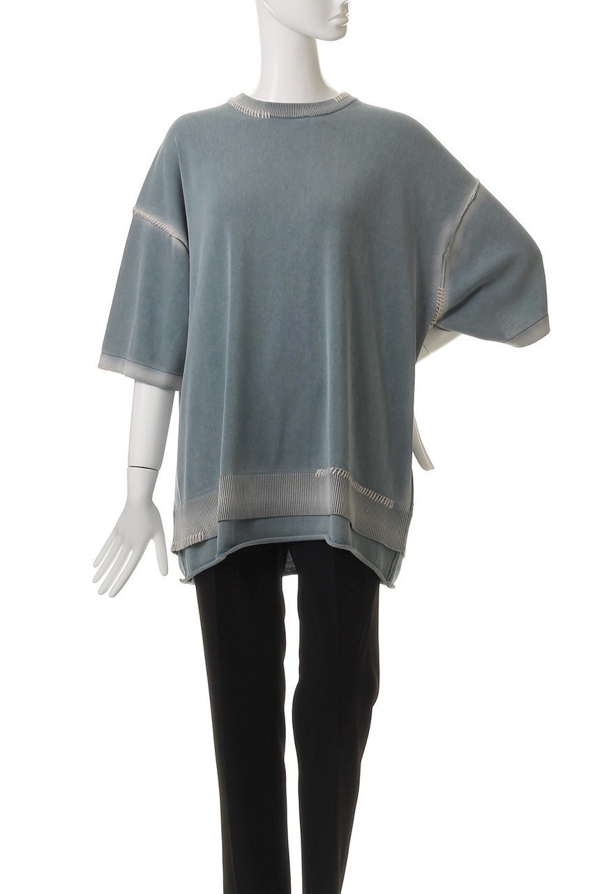【メゾンスペシャル/MAISON SPECIAL】の【UNISEX】ハイツイストピグメントブリーチニットTシャツ 人気、トレンドファッション・服の通販 founy(ファニー) 　ファッション　Fashion　レディースファッション　Ladies' Fashion Online　トップス・カットソー　Tops/Tshirt　ニット　Knit Tops　シャツ/ブラウス　Shirts/Blouses　ロング / Tシャツ　T-Shirts　プルオーバー　Pullover　ユニセックス　Unisex　サマー　Summer　ショルダー　Shoulder　ドロップ　Drop　ボトム　Bottom　other-2|ID: prp329100004580280 ipo3291000000032451711