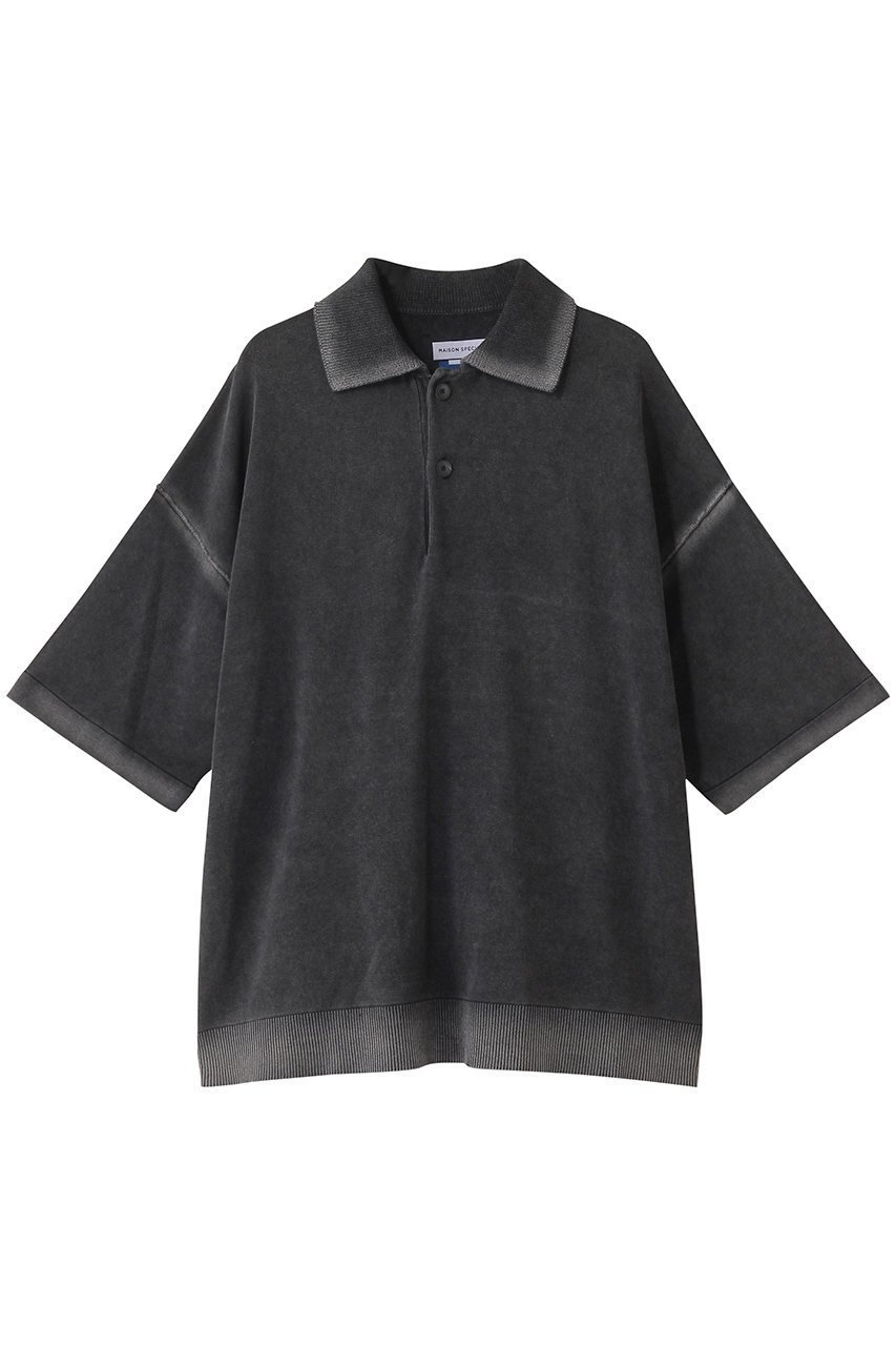 【メゾンスペシャル/MAISON SPECIAL】の【UNISEX】ハイツイストピグメントブリーチニットポロ インテリア・キッズ・メンズ・レディースファッション・服の通販 founy(ファニー) 　ファッション　Fashion　レディースファッション　Ladies' Fashion Online　トップス・カットソー　Tops/Tshirt　ニット　Knit Tops　プルオーバー　Pullover　ユニセックス　Unisex　サマー　Summer　ショルダー　Shoulder　ドロップ　Drop　バランス　Balance　エレガント 上品　Elegant　今季　This Season　夏　Summer　BLK(ブラック)|ID: prp329100004580282 ipo3291000000032451720
