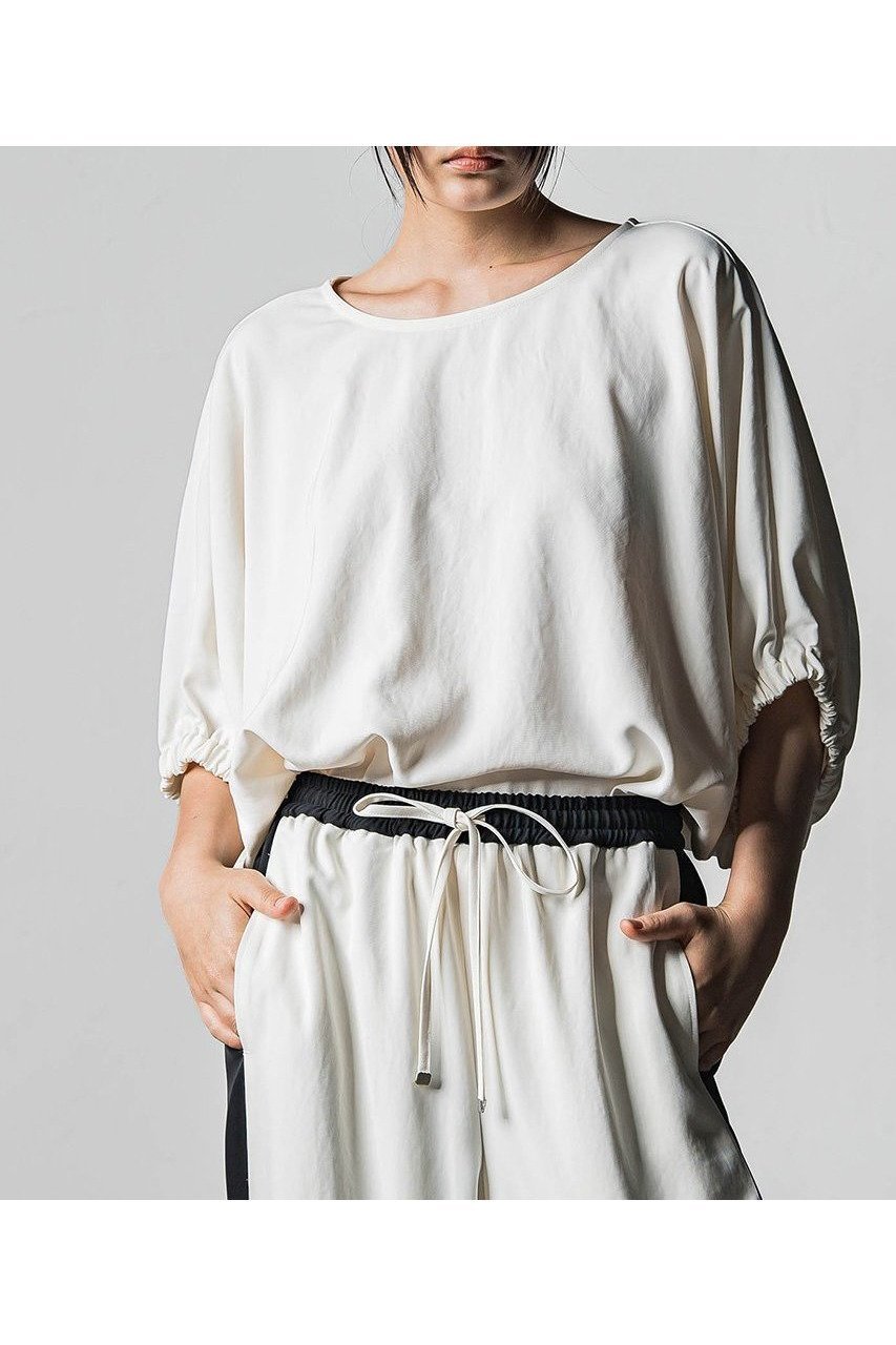 【エッセン ロートレアモン/ESSEN LAUTREAMONT】のTAツイル2WAYブラウス 人気、トレンドファッション・服の通販 founy(ファニー) 　ファッション　Fashion　レディースファッション　WOMEN　トップス・カットソー　Tops/Tshirt　シャツ/ブラウス　Shirts/Blouses　ギャザー　Gather　サマー　Summer　ショート　Short　スリーブ　Sleeve　ツイル　Twill　ドレープ　Drape　ラウンド　Round　エレガント 上品　Elegant　NEW・新作・新着・新入荷　New Arrivals　 other-1|ID: prp329100004580285 ipo3291000000032451739