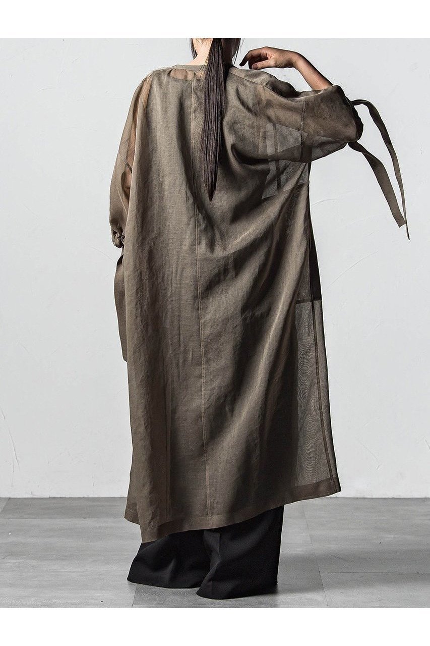 【エッセン ロートレアモン/ESSEN LAUTREAMONT】のポリエステルオーガンジーワンピース 人気、トレンドファッション・服の通販 founy(ファニー) 　ファッション　Fashion　レディースファッション　WOMEN　ワンピース　Dress　チュニック　Tunic　オーガンジー　Organdy　シンプル　Simple　チュニック　Tunic　ドレス　Dress　リボン　Ribbon　ロング　Long　夏　Summer　NEW・新作・新着・新入荷　New Arrivals　春　Spring　S/S・春夏　Ss・Spring/Summer　other-5|ID: prp329100004580289 ipo3291000000032451779