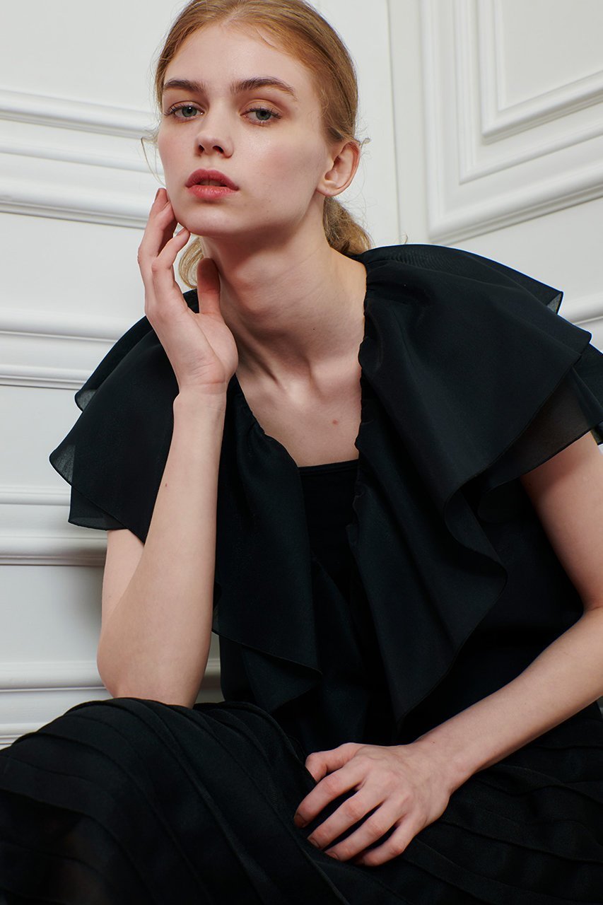 【アルアバイル/allureville】の【Loulou Willoughby】オーガンジーフリルジャケット 人気、トレンドファッション・服の通販 founy(ファニー) 　ファッション　Fashion　レディースファッション　Fashion for Women　アウター　Coat / Outerwear Collection　レディースジャケット・軽アウター　Jackets　2025年　2025　2025-2026秋冬・A/W　Autumn/Winter 2025–26 AW25–26　おすすめ　Recommended / Our Picks　オーガンジー　Organza Fabric　コンパクト　Compact, Small Size　サロペット　Overalls, Salopette　シアー　Sheer, See-Through　ジャケット　Jacket, Outerwear　ノースリーブ　Sleeveless, No-Sleeve　フリル　Frill, Ruffle　再入荷　Restock / Back in Stock　A/W・秋冬　Autumn/Winter　other-8|ID: prp329100004580331 ipo3291000000032695042
