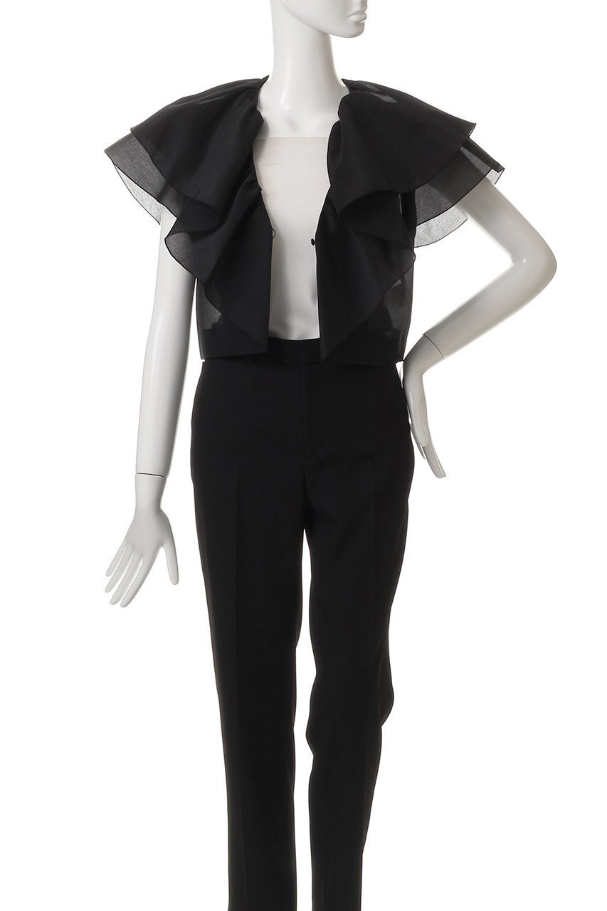 【アルアバイル/allureville】の【Loulou Willoughby】オーガンジーフリルジャケット 人気、トレンドファッション・服の通販 founy(ファニー) 　ファッション　Fashion　レディースファッション　Fashion for Women　アウター　Coat / Outerwear Collection　レディースジャケット・軽アウター　Jackets　おすすめ　Recommended / Our Picks　オーガンジー　Organza Fabric　コンパクト　Compact, Small Size　サロペット　Overalls, Salopette　シアー　Sheer, See-Through　ジャケット　Jacket, Outerwear　ノースリーブ　Sleeveless, No-Sleeve　フリル　Frill, Ruffle　other-7|ID: prp329100004580331 ipo3291000000035931194