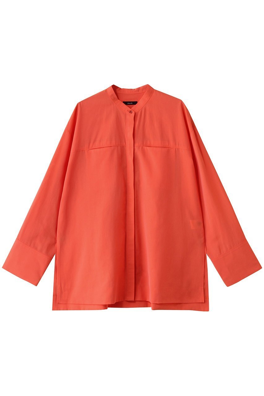 【アルアバイル/allureville】のダンガリーバンドカラーシャツ インテリア・キッズ・メンズ・レディースファッション・服の通販 founy(ファニー) 　ファッション　Fashion　レディースファッション　Fashion for Women　トップス・カットソー　Cut & Sew Tops　シャツ・ブラウス・オフィスカジュアル　Elegant Blouses & Button-Ups　2025年　2025　2025-2026秋冬・A/W　Autumn/Winter 2025–26 AW25–26　スリーブ　Sleeve, Long Sleeve / Short Sleeve　フロント　Front, Front Design　ロング　Long, Long-Length　A/W・秋冬　Autumn/Winter　オレンジ|ID: prp329100004580333 ipo3291000000032452143