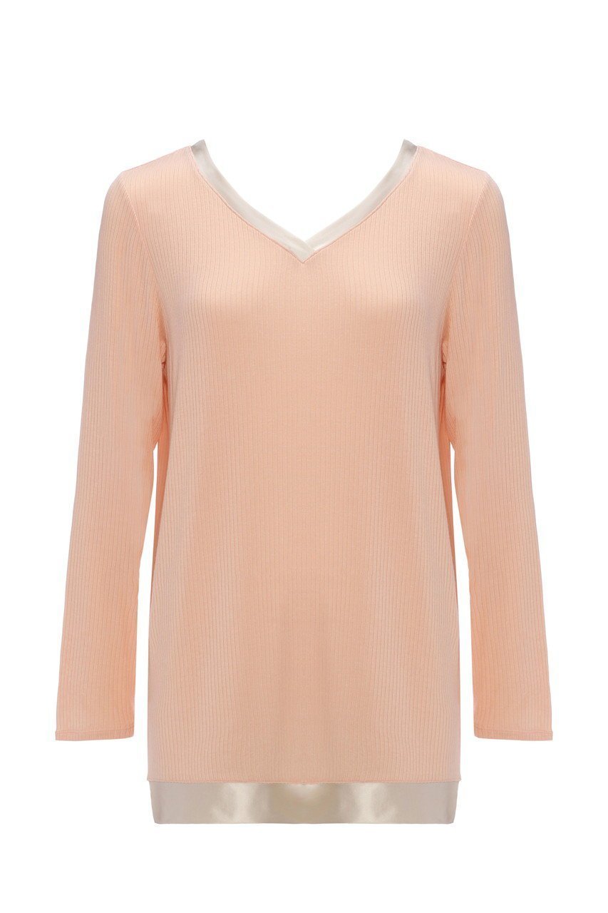 【エス バイ スロギー/S by sloggi】の8分袖インナートップ sloggi S Sundays Top(8)2 JX インテリア・キッズ・メンズ・レディースファッション・服の通販 founy(ファニー) 　ファッション　Fashion　レディースファッション　Fashion for Women　トップス・カットソー　Cut & Sew Tops　インナー　Innerwear　サテン　Satin, Glossy Fabric　スリット　Slit, Slit Detail　パジャマ　Pajamas, Sleepwear　リラックス　Relax, Relaxed Fit　エレガント 上品　Elegant　再入荷　Restock / Back in Stock　ライトブラウン|ID: prp329100004580338 ipo3291000000034921140