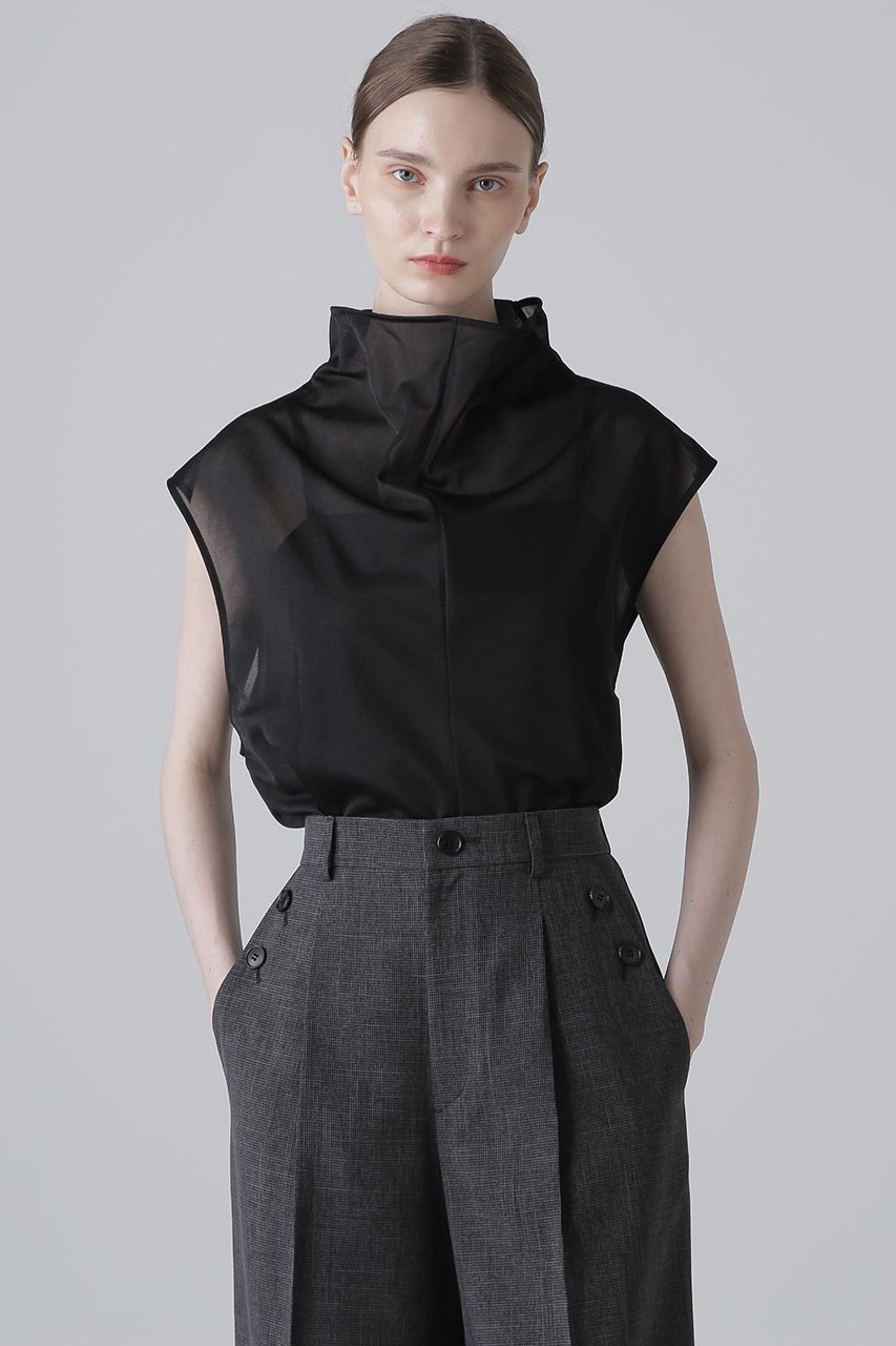 【アドーア/ADORE】のシアージャージーカットソー インテリア・キッズ・メンズ・レディースファッション・服の通販 founy(ファニー) 　ファッション　Fashion　レディースファッション　Fashion for Women　トップス・カットソー　Cut & Sew Tops　シャツ・ブラウス・オフィスカジュアル　Elegant Blouses & Button-Ups　ロングTシャツ・Tシャツ　Longline T-Shirts & Tees　カットソー・ベーシックTシャツ　Cut-and-Sewn Tops / Stretch Tees & Basics　インナー　Innerwear　ショート　Short, Short Length　ジャケット　Jacket, Outerwear　スリーブ　Sleeve, Long Sleeve / Short Sleeve　ハイネック　High Neck, Mock Neck　人気　Popular, Best Seller　今季　This Season, Current Season　再入荷　Restock / Back in Stock　ブラック|ID: prp329100004580350 ipo3291000000034988993