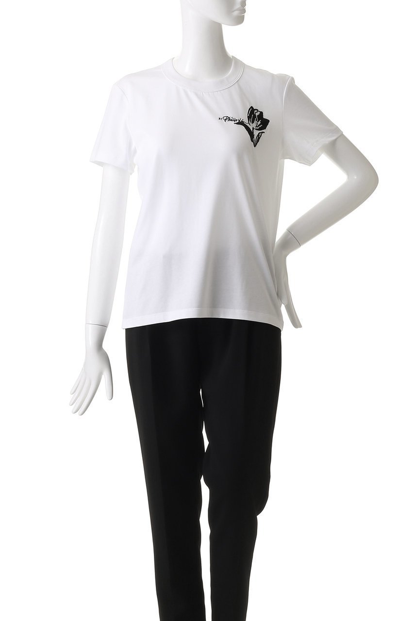 【スリーワン フィリップリム/3.1 Phillip Lim】のTULIP エンブロイダリー クロップド ショートスリーブTシャツ 人気、トレンドファッション・服の通販 founy(ファニー) 　ファッション　Fashion　レディースファッション　Ladies' Fashion Online　トップス・カットソー　Tops/Tshirt　シャツ/ブラウス　Shirts/Blouses　ロング / Tシャツ　T-Shirts　カットソー　Cut and Sewn　2025年　2025　2025-2026秋冬・A/W　Aw/Autumn/Winter/Fw/Fall/2025-2026　インナー　Inner　エンブロイダリー　Embroidery　クロップド　Cropped　コンパクト　Compact　ショート　Short　スタッズ　Studs　スリーブ　Sleeve　チューリップ　Tulip　モチーフ　Motif　リュクス　Luxe　ロング　Long　エレガント 上品　Elegant　A/W・秋冬　Aw・Autumn/Winter・Fw・Fall-Winter　other-2|ID: prp329100004581682 ipo3291000000032464198