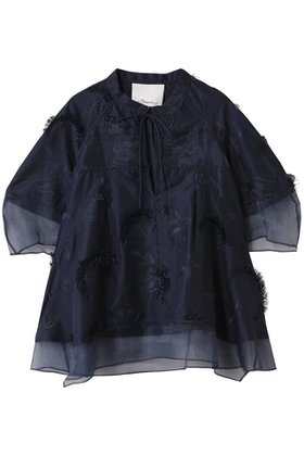 【スリーワン フィリップリム/3.1 Phillip Lim】のオーガンジー コンビネーション ショートスリーブ フラウンス トップス 人気、トレンドファッション・服の通販 founy(ファニー) ファッション Fashion レディースファッション Fashion for Women トップス・カットソー Cut & Sew Tops シャツ・ブラウス・オフィスカジュアル Elegant Blouses & Button-Ups 2025年 2025 2025-2026秋冬・A/W Autumn/Winter 2025–26 AW25–26 オーガンジー Organza Fabric コンビ Combo, Combination Style シアー Sheer, See-Through ショート Short, Short Length シンプル Simple, Minimal スリーブ Sleeve, Long Sleeve / Short Sleeve フェミニン Feminine, Girly フラワー Flower, Floral A/W・秋冬 Autumn/Winter |ID:prp329100004581684
