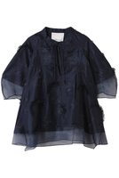 【スリーワン フィリップリム/3.1 Phillip Lim】のオーガンジー コンビネ ショートスリーブ フラウンス トップ 人気、トレンドファッション・服の通販 founy(ファニー) ファッション Fashion レディースファッション Ladies' Fashion Online トップス・カットソー Tops/Tshirt シャツ/ブラウス Shirts/Blouses 2025年 2025 2025-2026秋冬・A/W Aw/Autumn/Winter/Fw/Fall/2025-2026 オーガンジー Organdy コンビ Combination シアー Sheer ショート Short シンプル Simple スリーブ Sleeve フェミニン Feminine フラワー Flower A/W・秋冬 Aw・Autumn/Winter・Fw・Fall-Winter |ID:prp329100004581684