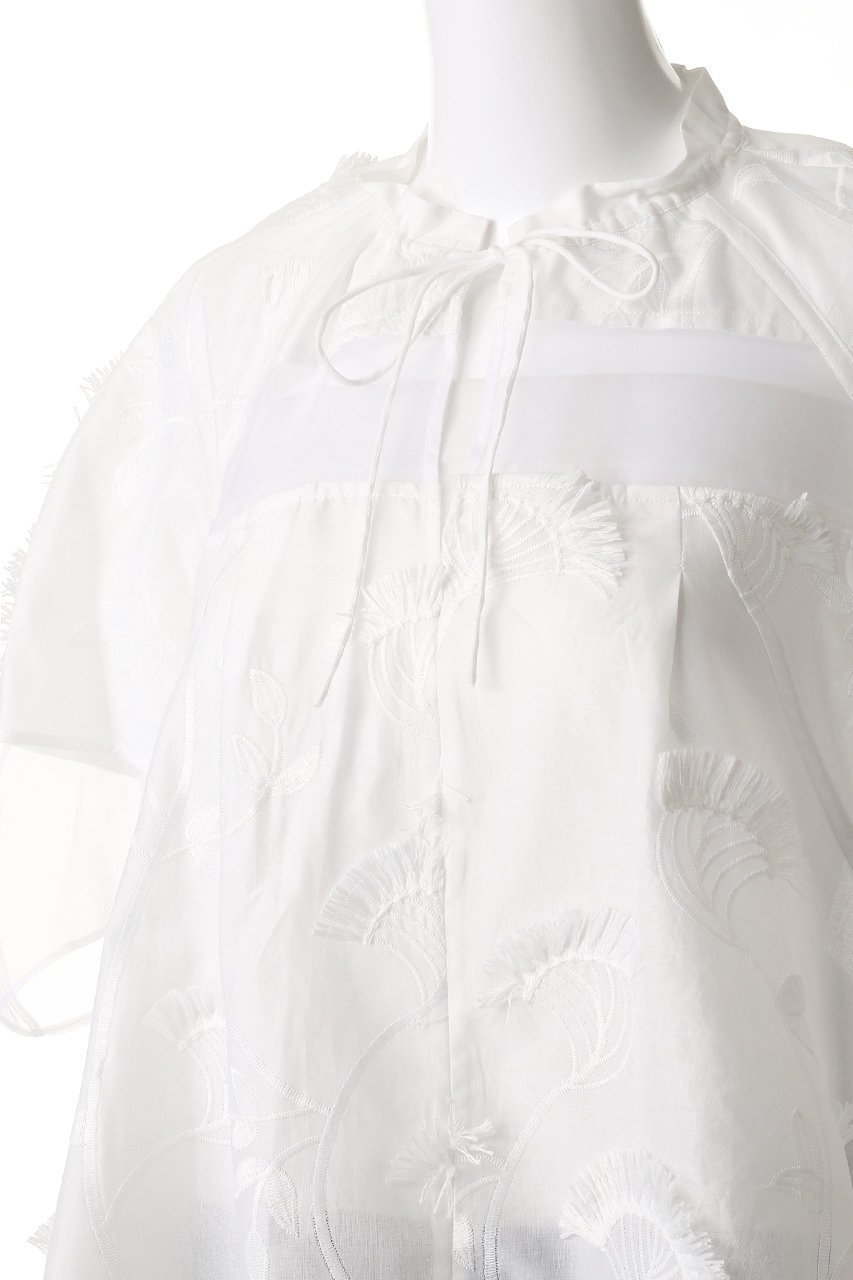 【スリーワン フィリップリム/3.1 Phillip Lim】のオーガンジー コンビネーション ショートスリーブ フラウンス トップス 人気、トレンドファッション・服の通販 founy(ファニー) 　ファッション　Fashion　レディースファッション　Fashion for Women　トップス・カットソー　Cut & Sew Tops　シャツ・ブラウス・オフィスカジュアル　Elegant Blouses & Button-Ups　オーガンジー　Organza Fabric　コンビ　Combo, Combination Style　シアー　Sheer, See-Through　ショート　Short, Short Length　シンプル　Simple, Minimal　スリーブ　Sleeve, Long Sleeve / Short Sleeve　フェミニン　Feminine, Girly　フラワー　Flower, Floral　other-5|ID: prp329100004581684 ipo3291000000035557757