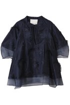 【スリーワン フィリップリム/3.1 Phillip Lim】のオーガンジー コンビネーション ショートスリーブ フラウンス トップス ミッドナイト|ID: prp329100004581684 ipo3291000000036081044