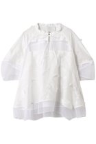 【スリーワン フィリップリム/3.1 Phillip Lim】のオーガンジー コンビネーション ショートスリーブ フラウンス トップス ホワイト|ID: prp329100004581684 ipo3291000000036081045