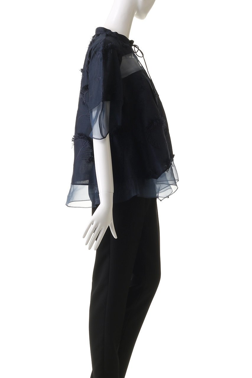 【スリーワン フィリップリム/3.1 Phillip Lim】のオーガンジー コンビネーション ショートスリーブ フラウンス トップス 人気、トレンドファッション・服の通販 founy(ファニー) 　ファッション　Fashion　レディースファッション　Fashion for Women　トップス・カットソー　Cut & Sew Tops　シャツ・ブラウス・オフィスカジュアル　Elegant Blouses & Button-Ups　オーガンジー　Organza Fabric　コンビ　Combo, Combination Style　シアー　Sheer, See-Through　ショート　Short, Short Length　シンプル　Simple, Minimal　スリーブ　Sleeve, Long Sleeve / Short Sleeve　フェミニン　Feminine, Girly　フラワー　Flower, Floral　other-3|ID: prp329100004581684 ipo3291000000036387625