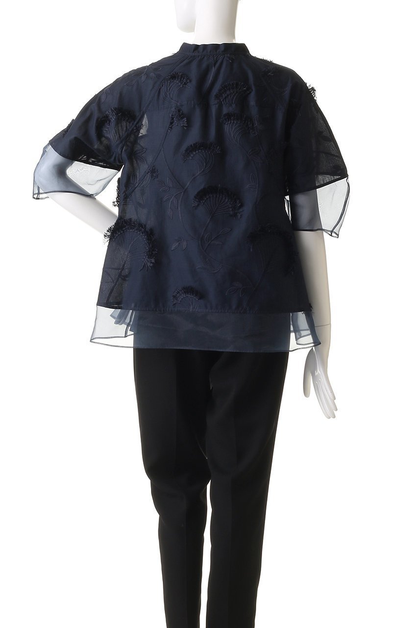 【スリーワン フィリップリム/3.1 Phillip Lim】のオーガンジー コンビネーション ショートスリーブ フラウンス トップス 人気、トレンドファッション・服の通販 founy(ファニー) 　ファッション　Fashion　レディースファッション　Fashion for Women　トップス・カットソー　Cut & Sew Tops　シャツ・ブラウス・オフィスカジュアル　Elegant Blouses & Button-Ups　オーガンジー　Organza Fabric　コンビ　Combo, Combination Style　シアー　Sheer, See-Through　ショート　Short, Short Length　シンプル　Simple, Minimal　スリーブ　Sleeve, Long Sleeve / Short Sleeve　フェミニン　Feminine, Girly　フラワー　Flower, Floral　other-4|ID: prp329100004581684 ipo3291000000036387626