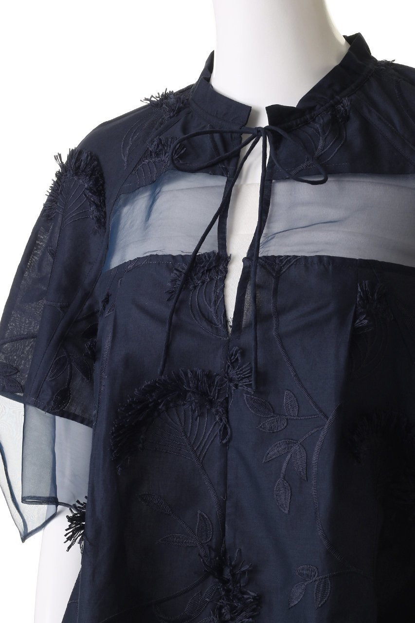 【スリーワン フィリップリム/3.1 Phillip Lim】のオーガンジー コンビネーション ショートスリーブ フラウンス トップス 人気、トレンドファッション・服の通販 founy(ファニー) 　ファッション　Fashion　レディースファッション　Fashion for Women　トップス・カットソー　Cut & Sew Tops　シャツ・ブラウス・オフィスカジュアル　Elegant Blouses & Button-Ups　オーガンジー　Organza Fabric　コンビ　Combo, Combination Style　シアー　Sheer, See-Through　ショート　Short, Short Length　シンプル　Simple, Minimal　スリーブ　Sleeve, Long Sleeve / Short Sleeve　フェミニン　Feminine, Girly　フラワー　Flower, Floral　other-5|ID: prp329100004581684 ipo3291000000036387627