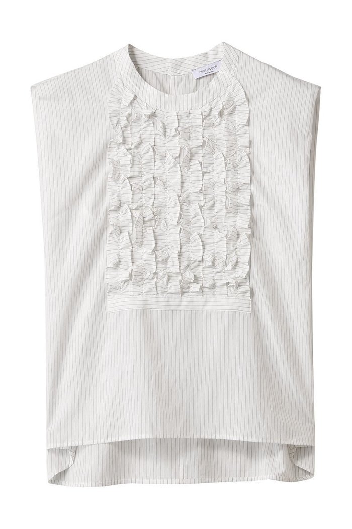 【ニアー ニッポン/near.nippon】のフリル スリーブレストップス インテリア・キッズ・メンズ・レディースファッション・服の通販 founy(ファニー) https://founy.com/ ファッション Fashion レディースファッション Fashion for Women トップス・カットソー Cut & Sew Tops キャミソール&ノースリーブ Camisoles & Sleeveless Tops シャツ・ブラウス・オフィスカジュアル Elegant Blouses & Button-Ups ジャケット Jacket, Outerwear デニム Denim, Jeans Material ノースリーブ Sleeveless, No-Sleeve フリル Frill, Ruffle フロント Front, Front Design ミックス Mix, Mixed Style |ID: prp329100004581687 ipo3291000000036030573