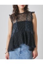【ウィムガゼット/Whim Gazette】のドットシアーブラウス 人気、トレンドファッション・服の通販 founy(ファニー) ファッション Fashion レディースファッション WOMEN トップス・カットソー Tops/Tshirt キャミソール / ノースリーブ No Sleeves シャツ/ブラウス Shirts/Blouses インド India オーガンジー Organdy ドット Dot ノースリーブ No Sleeve フェミニン Feminine フラワー Flower フリル Frills NEW・新作・新着・新入荷 New Arrivals thumbnail ネイビー|ID: prp329100004581693 ipo3291000000032464294