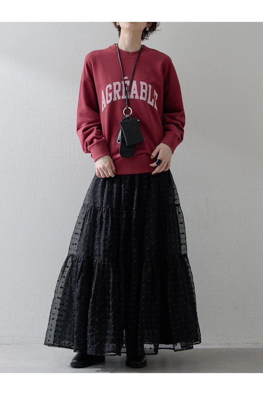 【ウィムガゼット/Whim Gazette】のドットシアースカート インテリア・キッズ・メンズ・レディースファッション・服の通販 founy(ファニー) 　ファッション　Fashion　レディースファッション　WOMEN　スカート　Skirt　ロングスカート　Long Skirt　インド　India　オーガンジー　Organdy　スリット　Slit　ティアードスカート　Tiered Skirt　ドット　Dot　フラワー　Flower　ロング　Long　NEW・新作・新着・新入荷　New Arrivals　ネイビー|ID: prp329100004581694 ipo3291000000032464304