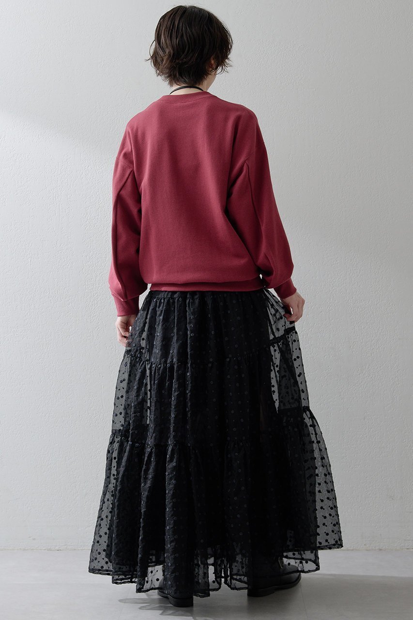 【ウィムガゼット/Whim Gazette】のドットシアースカート 人気、トレンドファッション・服の通販 founy(ファニー) 　ファッション　Fashion　レディースファッション　WOMEN　スカート　Skirt　ロングスカート　Long Skirt　インド　India　オーガンジー　Organdy　スリット　Slit　ティアードスカート　Tiered Skirt　ドット　Dot　フラワー　Flower　ロング　Long　NEW・新作・新着・新入荷　New Arrivals　other-4|ID: prp329100004581694 ipo3291000000032464307