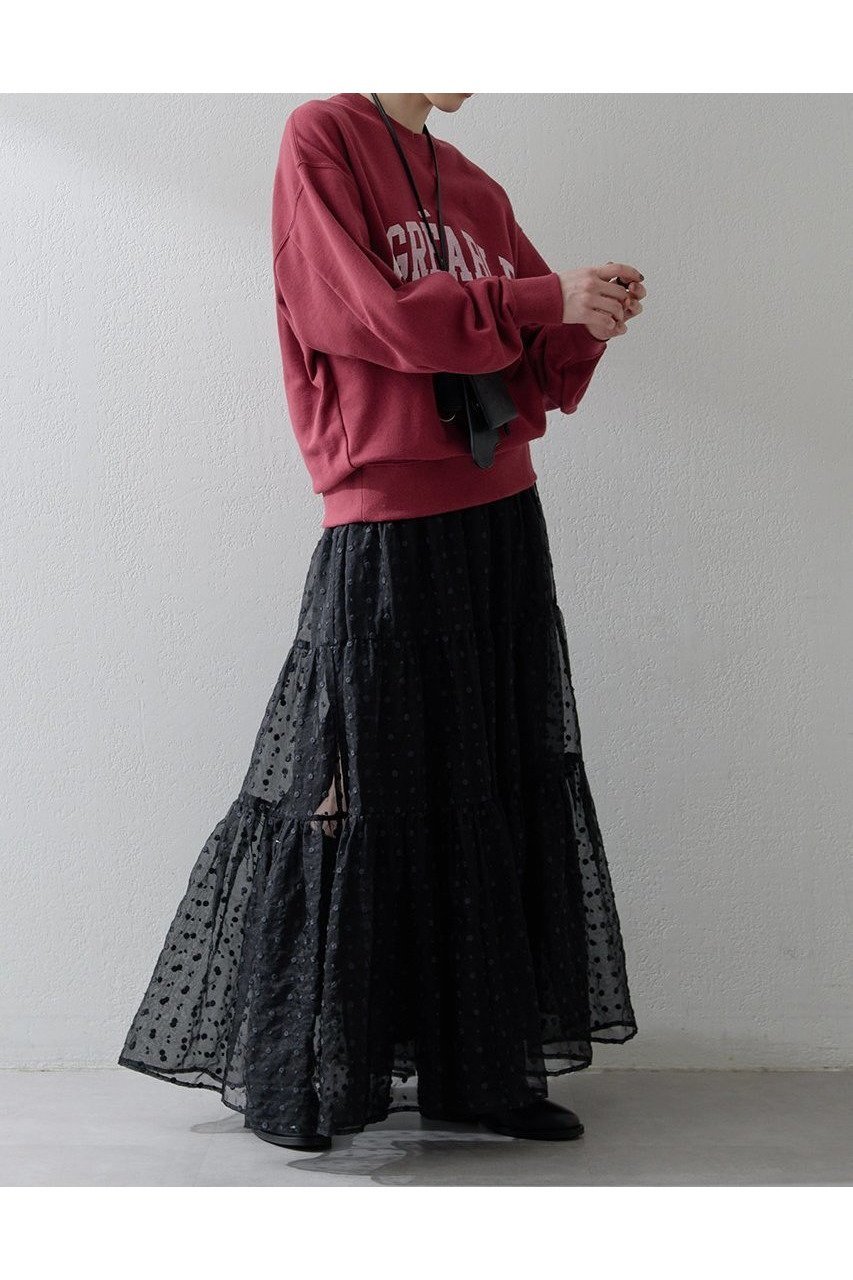 【ウィムガゼット/Whim Gazette】のドットシアースカート 人気、トレンドファッション・服の通販 founy(ファニー) 　ファッション　Fashion　レディースファッション　WOMEN　スカート　Skirt　ロングスカート　Long Skirt　インド　India　オーガンジー　Organdy　スリット　Slit　ティアードスカート　Tiered Skirt　ドット　Dot　フラワー　Flower　ロング　Long　NEW・新作・新着・新入荷　New Arrivals　other-5|ID: prp329100004581694 ipo3291000000032464308