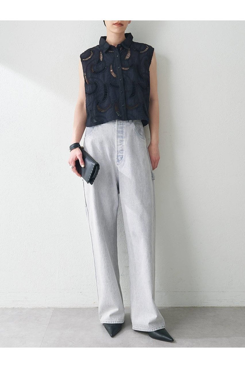 【ウィムガゼット/Whim Gazette】のエンブロイダリーフレンチスリーブシャツ 人気、トレンドファッション・服の通販 founy(ファニー) 　ファッション　Fashion　レディースファッション　WOMEN　トップス・カットソー　Tops/Tshirt　シャツ/ブラウス　Shirts/Blouses　インド　India　コンパクト　Compact　ショート　Short　スリーブ　Sleeve　デニム　Denim　バランス　Balance　メッシュ　Mesh　モダン　Modern　レース　Race　ワイド　Wide　夏　Summer　NEW・新作・新着・新入荷　New Arrivals　透かし　Watermark　other-2|ID: prp329100004581707 ipo3291000000032464400