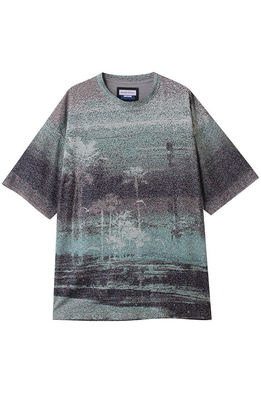【メゾンスペシャル/MAISON SPECIAL】の【UNISEX】フォトJQニットTシャツ-Nature インテリア・キッズ・メンズ・レディースファッション・服の通販 founy(ファニー) 　ファッション　Fashion　レディースファッション　Ladies' Fashion Online　トップス・カットソー　Tops/Tshirt　ニット　Knit Tops　シャツ/ブラウス　Shirts/Blouses　ロング / Tシャツ　T-Shirts　プルオーバー　Pullover　ユニセックス　Unisex　ジャカード　Jacquard　スリーブ　Sleeve　ハーフ　Half　MLT1(マルチカラー)|ID: prp329100004581711 ipo3291000000032464442