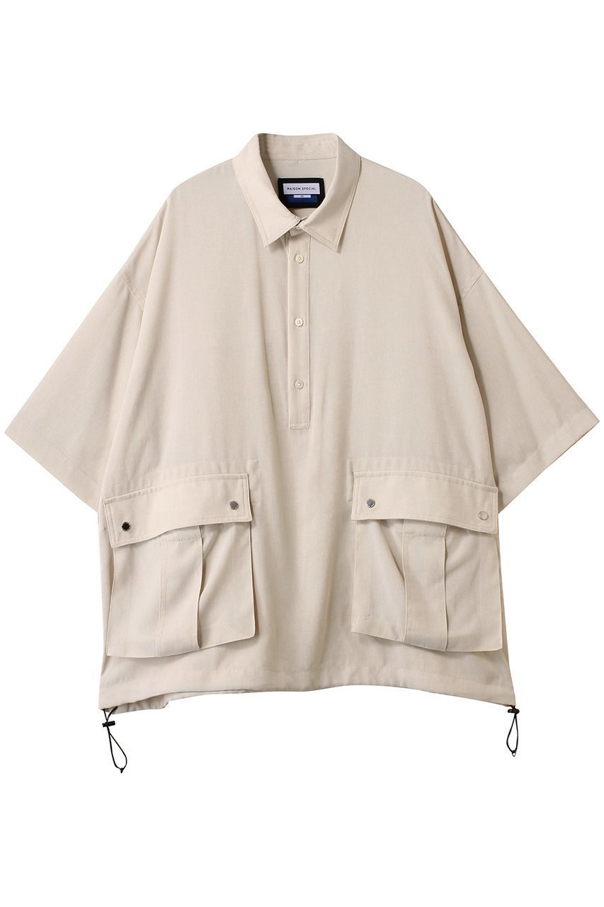 【メゾンスペシャル/MAISON SPECIAL】の【UNISEX】半袖 カーゴポケット付きシャツ インテリア・キッズ・メンズ・レディースファッション・服の通販 founy(ファニー) 　ファッション　Fashion　レディースファッション　Fashion for Women　トップス・カットソー　Cut & Sew Tops　シャツ・ブラウス・オフィスカジュアル　Elegant Blouses & Button-Ups　ユニセックス　Unisex, Genderless　ショート　Short, Short Length　スリーブ　Sleeve, Long Sleeve / Short Sleeve　ハーフ　Half, Half-Length　マニッシュ　Mannish, Boyish　半袖　Short Sleeve, Half Sleeve　O.WHT(オフホワイト)|ID: prp329100004581718 ipo3291000000032464481