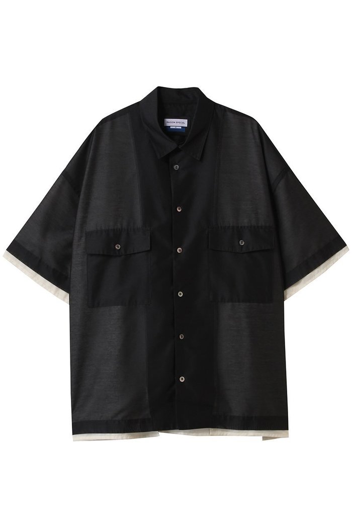 【メゾンスペシャル/MAISON SPECIAL】の【UNISEX】半袖レイヤードシアーシャツ インテリア・キッズ・メンズ・レディースファッション・服の通販 founy(ファニー) https://founy.com/ ファッション Fashion レディースファッション Fashion for Women トップス・カットソー Cut & Sew Tops シャツ・ブラウス・オフィスカジュアル Elegant Blouses & Button-Ups ユニセックス Unisex, Genderless ショート Short, Short Length シンプル Simple, Minimal スリーブ Sleeve, Long Sleeve / Short Sleeve ハーフ Half, Half-Length 半袖 Short Sleeve, Half Sleeve |ID: prp329100004581720 ipo3291000000032513672