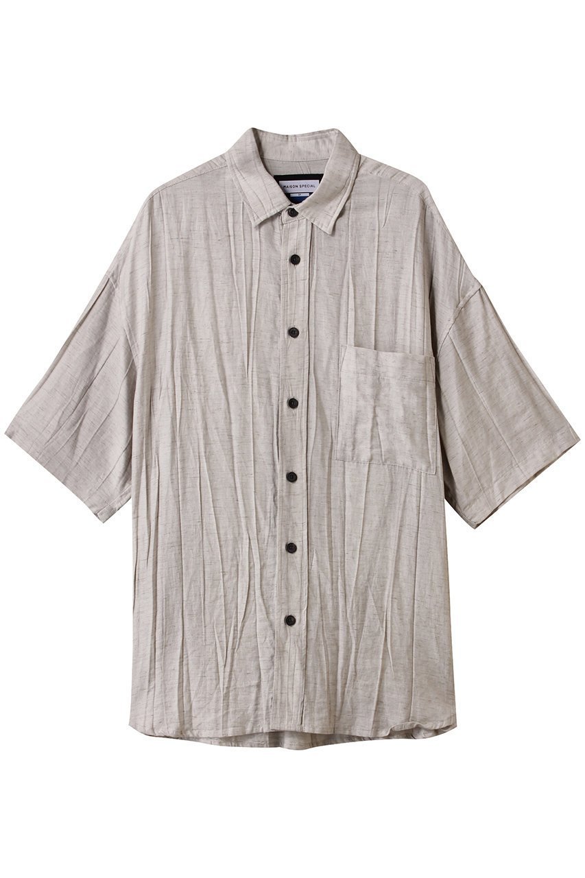 【メゾンスペシャル/MAISON SPECIAL】の【UNISEX】シアーリネンシャツS/S インテリア・キッズ・メンズ・レディースファッション・服の通販 founy(ファニー) 　ファッション　Fashion　レディースファッション　Fashion for Women　トップス・カットソー　Cut & Sew Tops　シャツ・ブラウス・オフィスカジュアル　Elegant Blouses & Button-Ups　ユニセックス　Unisex, Genderless　ショート　Short, Short Length　スリーブ　Sleeve, Long Sleeve / Short Sleeve　ハーフ　Half, Half-Length　リネン　Linen, Linen Fabric　夏　Summer　S/S・春夏　SS, Spring/Summer, Warm Season　GRY(グレー)|ID: prp329100004581721 ipo3291000000032464504
