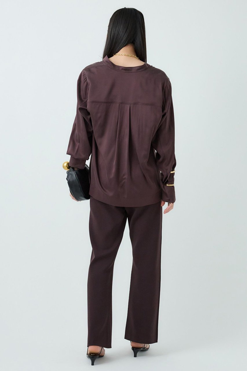 【カオス/Chaos】のモーラスタンドスキッパーブラウス 人気、トレンドファッション・服の通販 founy(ファニー) 　ファッション　Fashion　レディースファッション　WOMEN　トップス・カットソー　Tops/Tshirt　シャツ/ブラウス　Shirts/Blouses　おすすめ　Recommend　サテン　Satin　シルク　Silk　スキッパー　Skipper　ストレッチ　Stretch　ストレート　Straight　スリーブ　Sleeve　ドロップ　Drop　バランス　Balance　ロング　Long　エレガント 上品　Elegant　定番　Standard　NEW・新作・新着・新入荷　New Arrivals　洗える　Washable　other-3|ID: prp329100004581726 ipo3291000000032464537