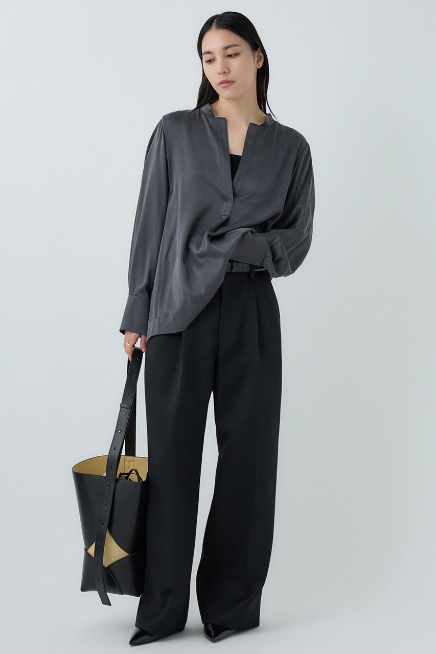 【カオス/Chaos】のモーラスタンドスキッパーブラウス 人気、トレンドファッション・服の通販 founy(ファニー) ファッション Fashion レディースファッション Fashion for Women トップス・カットソー Cut & Sew Tops シャツ・ブラウス・オフィスカジュアル Elegant Blouses & Button-Ups おすすめ Recommended / Our Picks サテン Satin, Glossy Fabric シルク Silk, 100% Silk スキッパー Skipper, Open Collar ストレッチ Stretch, Stretchy Fabric ストレート Straight, Straight Cut スリーブ Sleeve, Long Sleeve / Short Sleeve ドロップ Drop Shoulder, Dropped Style バランス Balance, Style Balance ロング Long, Long-Length エレガント 上品 Elegant 定番 Standard, Basic Item 洗える Machine Washable other-3|ID: prp329100004581726 ipo3291000000036344079