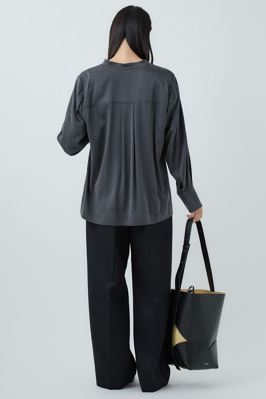 【カオス/Chaos】のモーラスタンドスキッパーブラウス 人気、トレンドファッション・服の通販 founy(ファニー) ファッション Fashion レディースファッション Fashion for Women トップス・カットソー Cut & Sew Tops シャツ・ブラウス・オフィスカジュアル Elegant Blouses & Button-Ups おすすめ Recommended / Our Picks サテン Satin, Glossy Fabric シルク Silk, 100% Silk スキッパー Skipper, Open Collar ストレッチ Stretch, Stretchy Fabric ストレート Straight, Straight Cut スリーブ Sleeve, Long Sleeve / Short Sleeve ドロップ Drop Shoulder, Dropped Style バランス Balance, Style Balance ロング Long, Long-Length エレガント 上品 Elegant 定番 Standard, Basic Item 洗える Machine Washable other-5|ID: prp329100004581726 ipo3291000000036344084