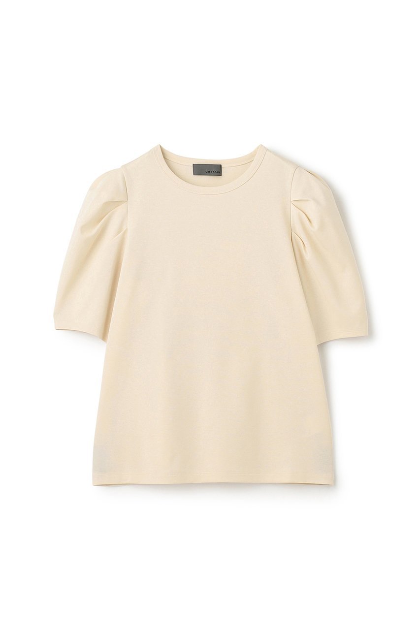 【アンクレイヴ/uncrave】のダブルフェイスジャージー ボリュームスリーブカットソー インテリア・キッズ・メンズ・レディースファッション・服の通販 founy(ファニー) 　ファッション　Fashion　レディースファッション　Ladies' Fashion Online　トップス・カットソー　Tops/Tshirt　シャツ/ブラウス　Shirts/Blouses　ロング / Tシャツ　T-Shirts　カットソー　Cut and Sewn　ボリュームスリーブ / フリル袖　Volume Sleeve　カットソー　Cut And Sew　コンパクト　Compact　ショート　Short　シルケット　Mercerization　スリーブ　Sleeve　トレンド　Trend　モダン　Modern　再入荷　Restock/Back In Stock/Re Arrival　エクリュ|ID: prp329100004581733 ipo3291000000032464617