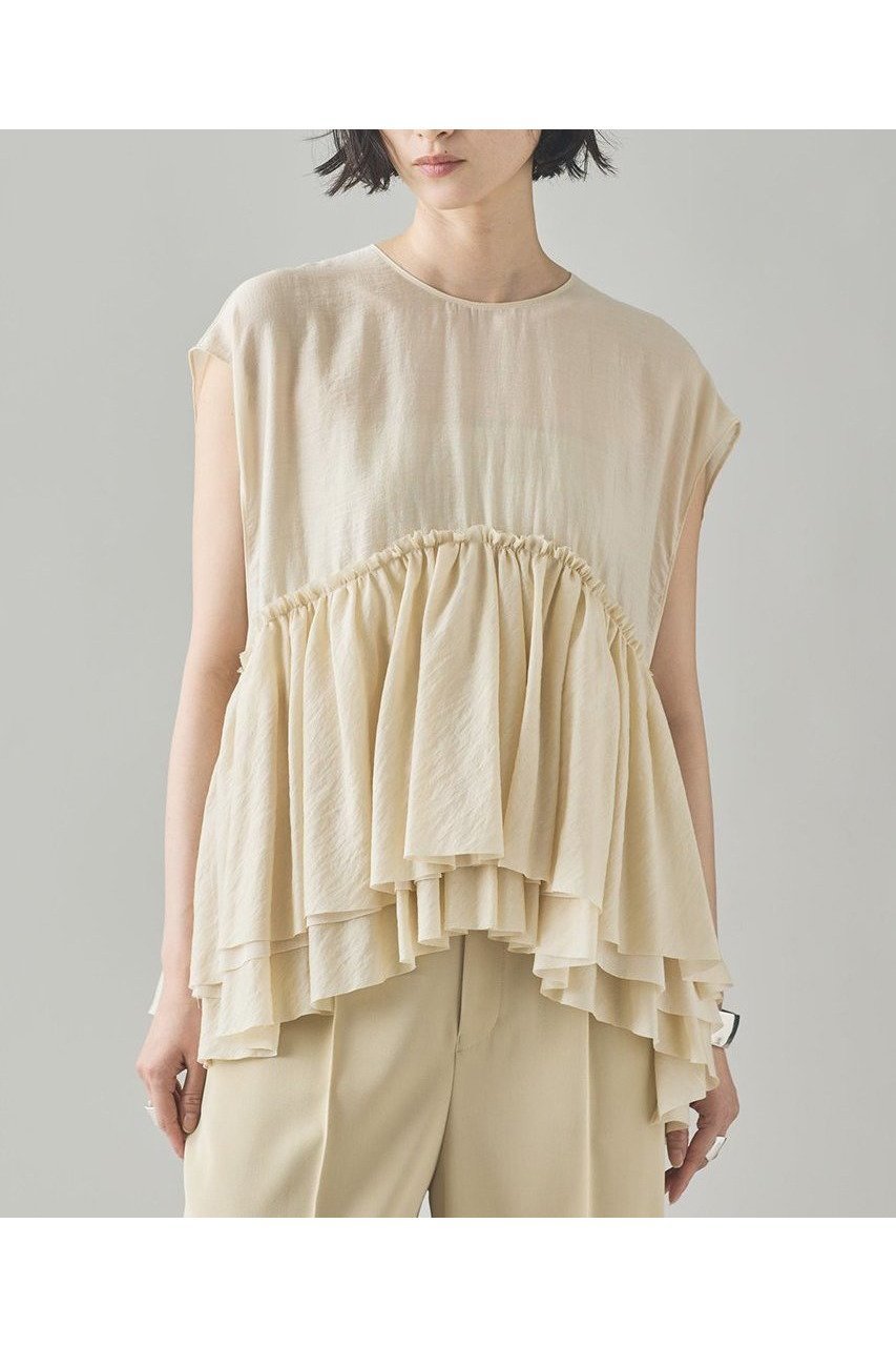 【カレンソロジー/Curensology】のシアーギャザーブラウス 人気、トレンドファッション・服の通販 founy(ファニー) 　ファッション　Fashion　レディースファッション　WOMEN　トップス・カットソー　Tops/Tshirt　シャツ/ブラウス　Shirts/Blouses　ギャザー　Gather　ショート　Short　シルク　Silk　スリーブ　Sleeve　ボトム　Bottom　リボン　Ribbon　エレガント 上品　Elegant　NEW・新作・新着・新入荷　New Arrivals　日本製　Made In Japan　 other-1|ID: prp329100004581735 ipo3291000000032464642