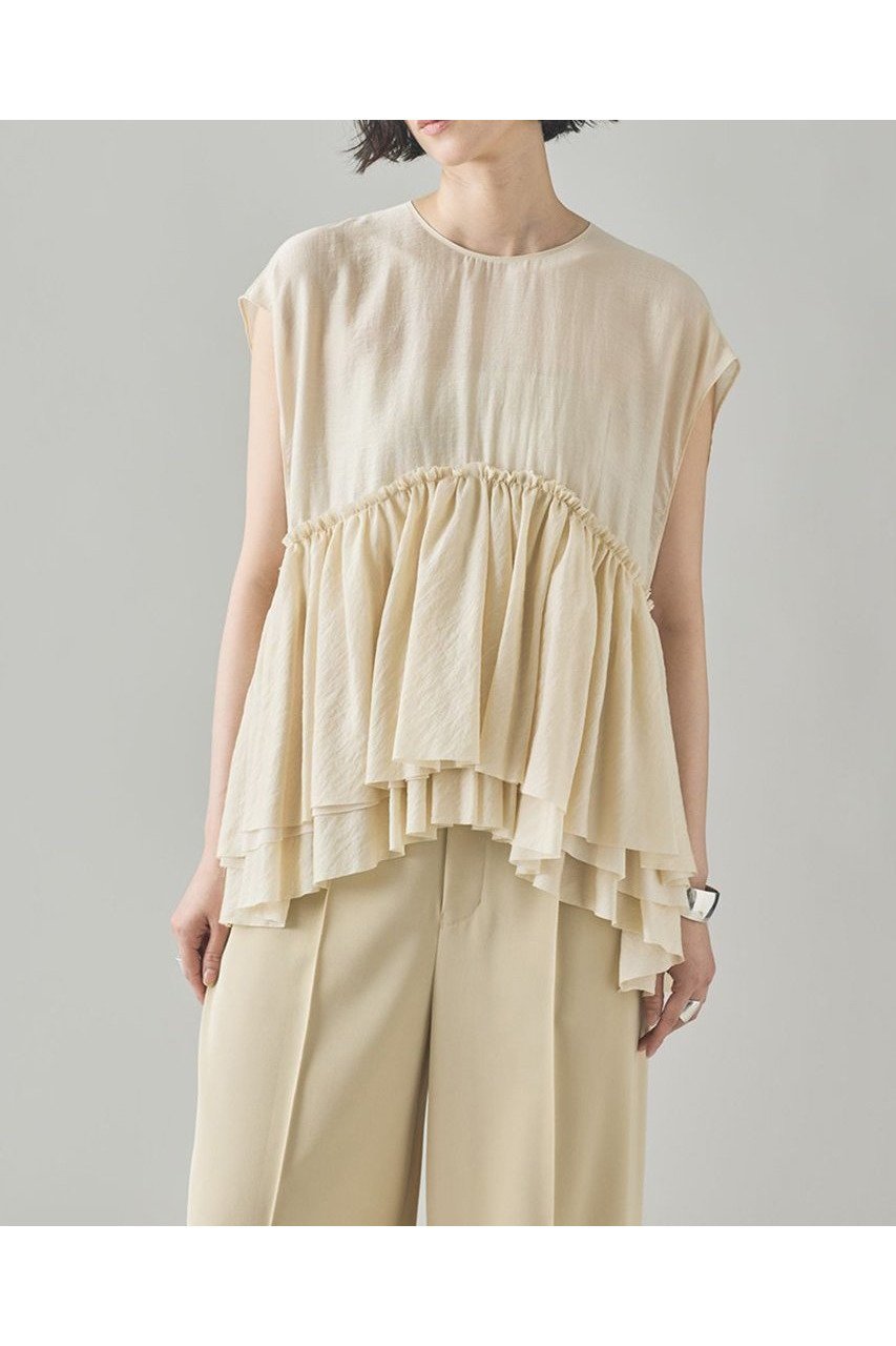 【カレンソロジー/Curensology】のシアーギャザーブラウス 人気、トレンドファッション・服の通販 founy(ファニー) 　ファッション　Fashion　レディースファッション　WOMEN　トップス・カットソー　Tops/Tshirt　シャツ/ブラウス　Shirts/Blouses　ギャザー　Gather　ショート　Short　シルク　Silk　スリーブ　Sleeve　ボトム　Bottom　リボン　Ribbon　エレガント 上品　Elegant　NEW・新作・新着・新入荷　New Arrivals　日本製　Made In Japan　other-2|ID: prp329100004581735 ipo3291000000032464646