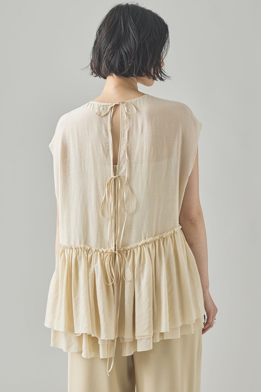 【カレンソロジー/Curensology】のシアーギャザーブラウス 人気、トレンドファッション・服の通販 founy(ファニー) 　ファッション　Fashion　レディースファッション　WOMEN　トップス・カットソー　Tops/Tshirt　シャツ/ブラウス　Shirts/Blouses　ギャザー　Gather　ショート　Short　シルク　Silk　スリーブ　Sleeve　ボトム　Bottom　リボン　Ribbon　エレガント 上品　Elegant　NEW・新作・新着・新入荷　New Arrivals　日本製　Made In Japan　other-4|ID: prp329100004581735 ipo3291000000032464648