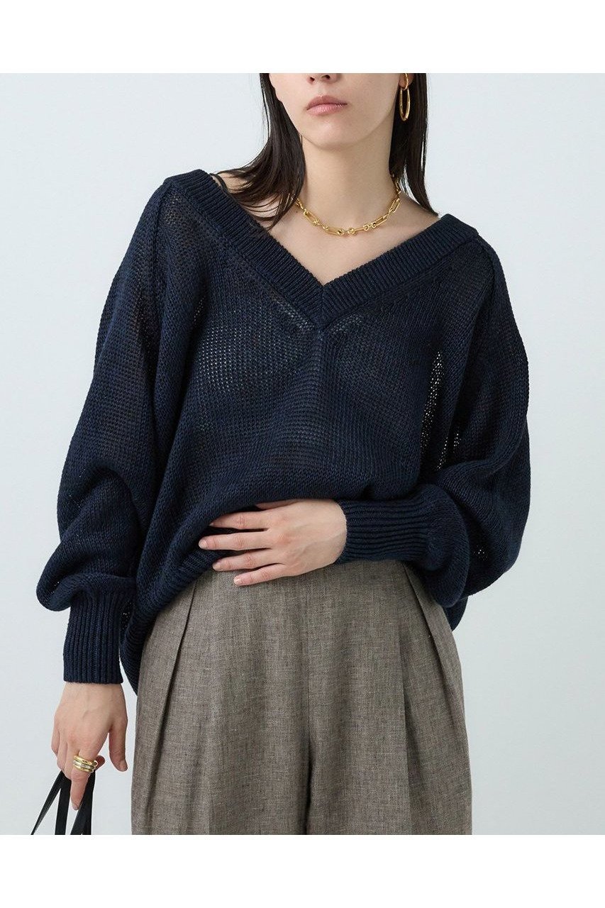 【カオス/Chaos】のタラスコットンニット 人気、トレンドファッション・服の通販 founy(ファニー) 　ファッション　Fashion　レディースファッション　WOMEN　トップス・カットソー　Tops/Tshirt　ニット　Knit Tops　プルオーバー　Pullover　シンプル　Simple　スリーブ　Sleeve　ダブル　Double　フレンチ　French　リネン　Linen　NEW・新作・新着・新入荷　New Arrivals　other-5|ID: prp329100004581738 ipo3291000000032464678