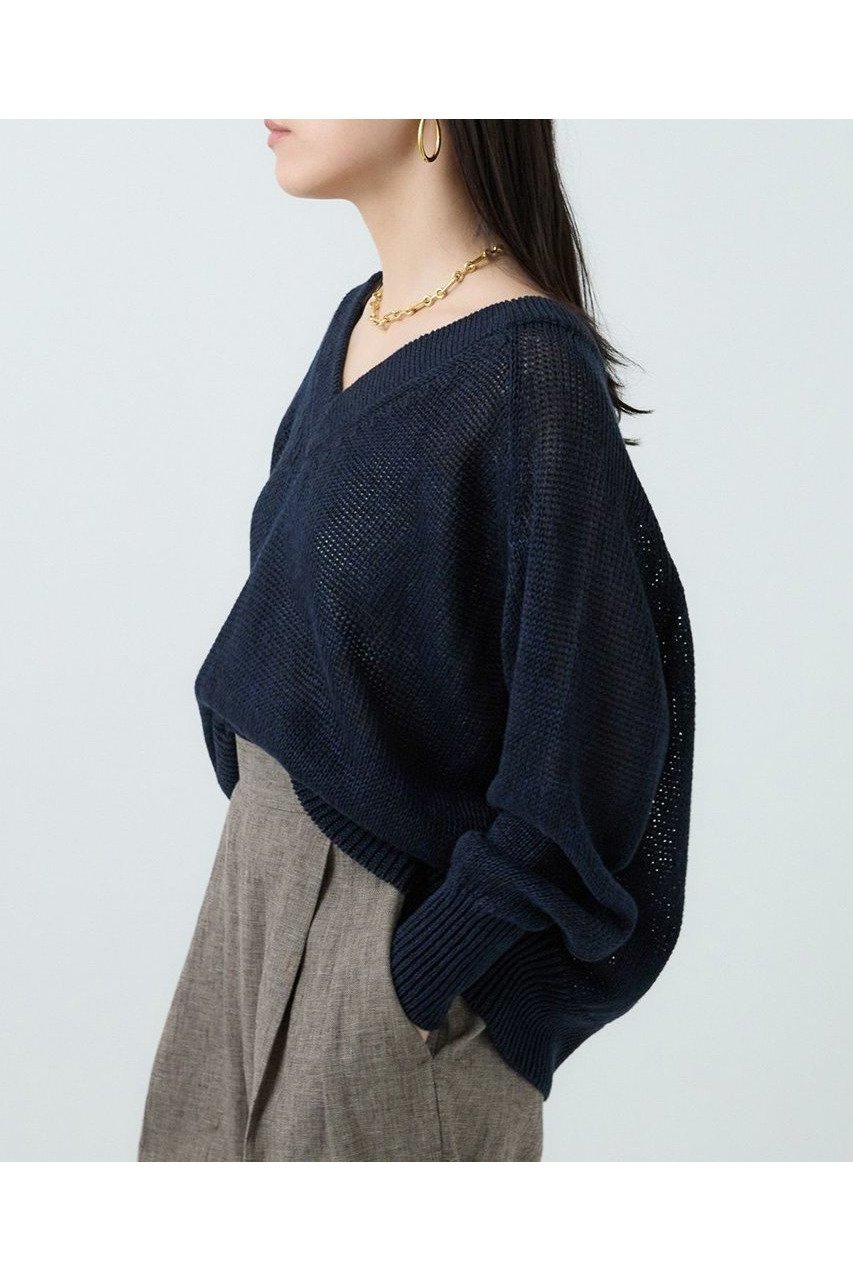 【カオス/Chaos】のタラスコットンニット 人気、トレンドファッション・服の通販 founy(ファニー) 　ファッション　Fashion　レディースファッション　WOMEN　トップス・カットソー　Tops/Tshirt　ニット　Knit Tops　プルオーバー　Pullover　シンプル　Simple　スリーブ　Sleeve　ダブル　Double　フレンチ　French　リネン　Linen　NEW・新作・新着・新入荷　New Arrivals　other-6|ID: prp329100004581738 ipo3291000000032464679