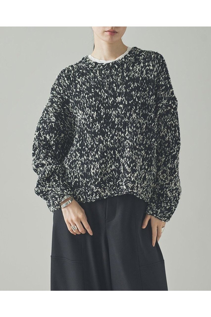 【カレンソロジー/Curensology】のミックスハンドニットプルオーバー インテリア・キッズ・メンズ・レディースファッション・服の通販 founy(ファニー) 　ファッション　Fashion　レディースファッション　WOMEN　トップス・カットソー　Tops/Tshirt　ニット　Knit Tops　プルオーバー　Pullover　コンパクト　Compact　シンプル　Simple　フレア　Flare　マフラー　Scarf　ミックス　Mix　NEW・新作・新着・新入荷　New Arrivals　日本製　Made In Japan　ブラック|ID: prp329100004581742 ipo3291000000032464713