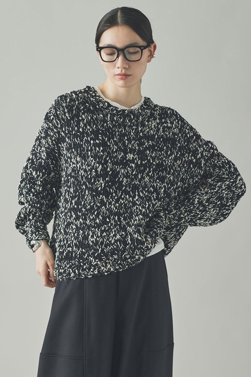 【カレンソロジー/Curensology】のミックスハンドニットプルオーバー 人気、トレンドファッション・服の通販 founy(ファニー) 　ファッション　Fashion　レディースファッション　Fashion for Women　トップス・カットソー　Cut & Sew Tops　ニット　Knit Tops & Sweaters　カジュアルプルオーバー・ニットトップス　Pullovers & Knit Tops / Casual Pullovers　コンパクト　Compact, Small Size　シンプル　Simple, Minimal　フレア　Flare, Flared　マフラー　Scarf, Muffler　ミックス　Mix, Mixed Style　再入荷　Restock / Back in Stock　日本製　Made In Japan　other-2|ID: prp329100004581742 ipo3291000000035506155