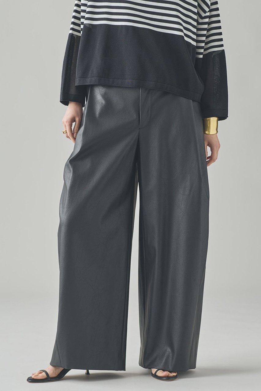 【カレンソロジー/Curensology】のヴィンテージフェイクレザーパンツ インテリア・キッズ・メンズ・レディースファッション・服の通販 founy(ファニー) 　ファッション　Fashion　レディースファッション　Fashion for Women　パンツ　Pants & Trousers　カットソー　Cut and Sewn Top　シアー　Sheer, See-Through　フェイクレザー　Faux Leather, PU Leather　ミックス　Mix, Mixed Style　レース　Lace, Lace Fabric　ヴィンテージ　Vintage Style　日本製　Made In Japan　ブラック|ID: prp329100004581759 ipo3291000000035613136