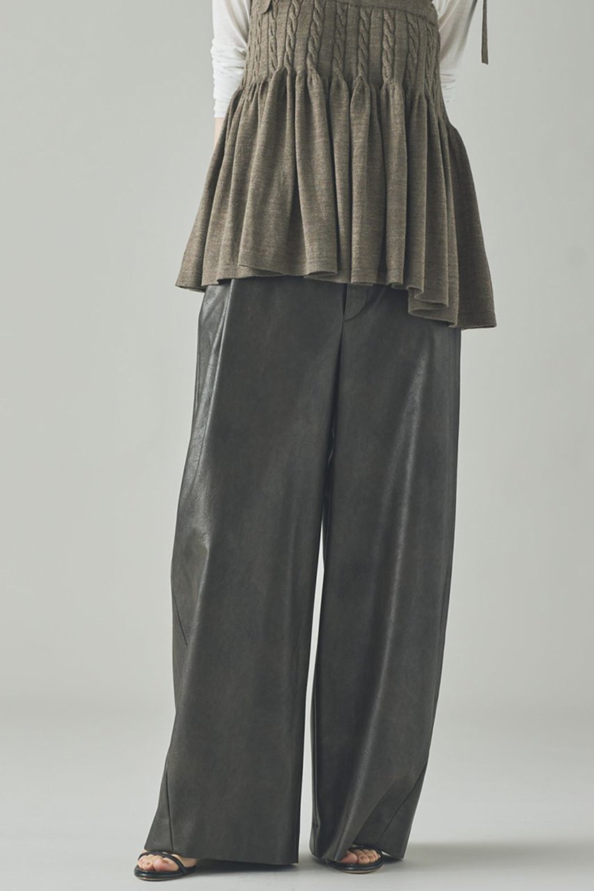 【カレンソロジー/Curensology】のヴィンテージフェイクレザーパンツ 人気、トレンドファッション・服の通販 founy(ファニー) 　ファッション　Fashion　レディースファッション　Fashion for Women　パンツ　Pants & Trousers　カットソー　Cut and Sewn Top　シアー　Sheer, See-Through　フェイクレザー　Faux Leather, PU Leather　ミックス　Mix, Mixed Style　レース　Lace, Lace Fabric　ヴィンテージ　Vintage Style　日本製　Made In Japan　other-2|ID: prp329100004581759 ipo3291000000035613138