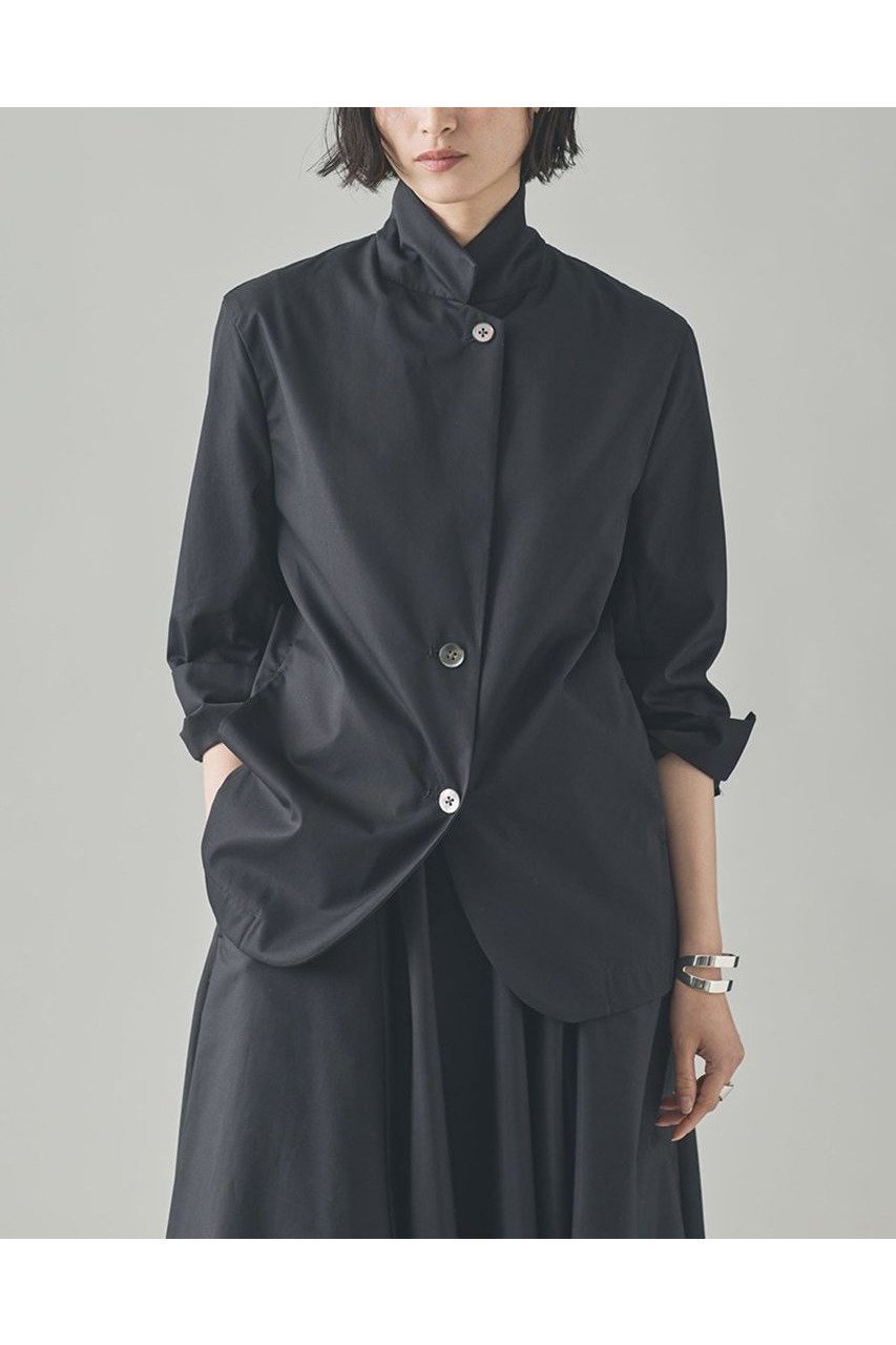 【カレンソロジー/Curensology】のコットンシャツジャケット インテリア・キッズ・メンズ・レディースファッション・服の通販 founy(ファニー) 　ファッション　Fashion　レディースファッション　WOMEN　アウター　Coat Outerwear　ジャケット　Jackets　おすすめ　Recommend　ジャケット　Jacket　スタンド　Stand　セットアップ　Set Up　ビッグ　Big　NEW・新作・新着・新入荷　New Arrivals　日本製　Made In Japan　ブラック|ID: prp329100004581761 ipo3291000000032465021