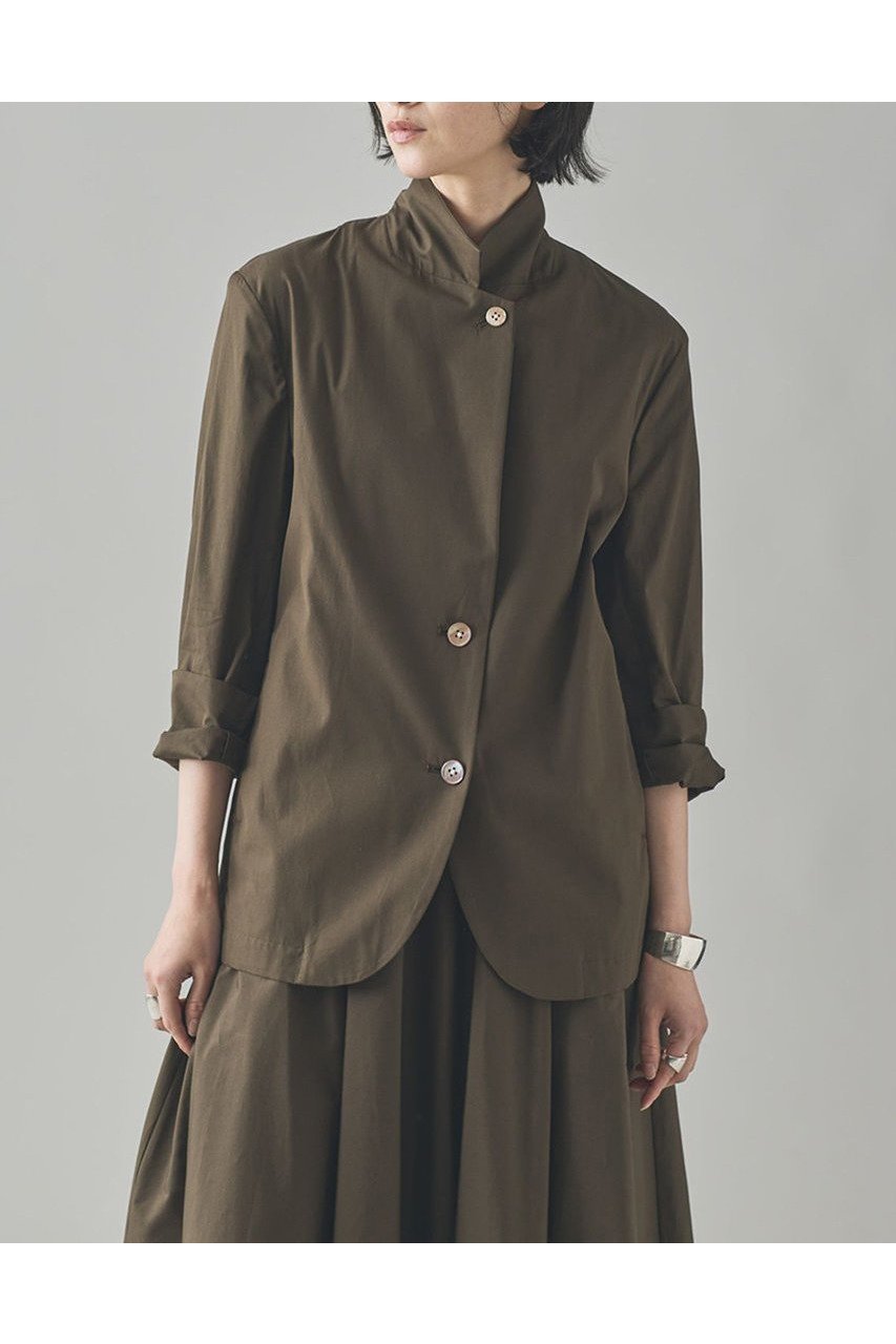 【カレンソロジー/Curensology】のコットンシャツジャケット インテリア・キッズ・メンズ・レディースファッション・服の通販 founy(ファニー) 　ファッション　Fashion　レディースファッション　WOMEN　アウター　Coat Outerwear　ジャケット　Jackets　おすすめ　Recommend　ジャケット　Jacket　スタンド　Stand　セットアップ　Set Up　ビッグ　Big　NEW・新作・新着・新入荷　New Arrivals　日本製　Made In Japan　カーキ|ID: prp329100004581761 ipo3291000000032465022