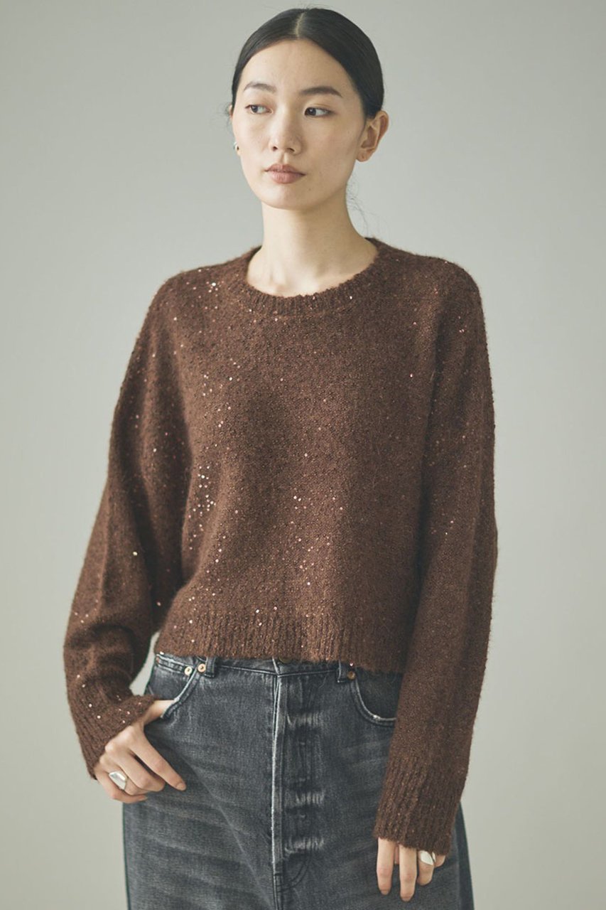 【カレンソロジー/Curensology】のスパングルニットプルオーバー インテリア・キッズ・メンズ・レディースファッション・服の通販 founy(ファニー) ファッション Fashion レディースファッション Fashion for Women トップス・カットソー Cut & Sew Tops ニット Knit Tops & Sweaters カジュアルプルオーバー・ニットトップス Pullovers & Knit Tops / Casual Pullovers スパンコール Sequins, Sequin Embellishment バランス Balance, Style Balance ラグジュアリー Luxury, Elegant エレガント 上品 Elegant ダークブラウン|ID: prp329100004582865 ipo3291000000034069867